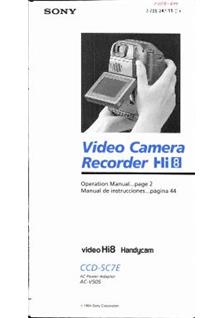 Sony CCD SC 7 E manual. Camera Instructions.